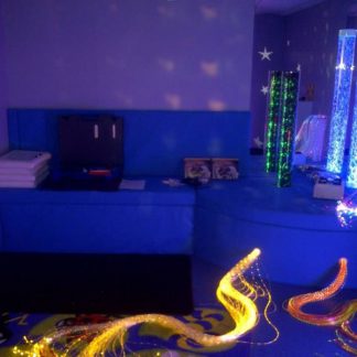 Padded seating area in a sensory room: