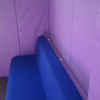 Wall padding with seating area installed by us: